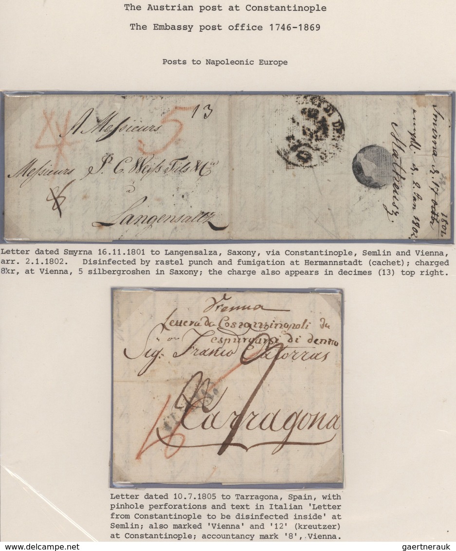 Österreichische Post In Der Levante: 1698/1848, Sammlung Mit 25 Belegen Der Frühen Post Aus CONSTANT - Levante-Marken