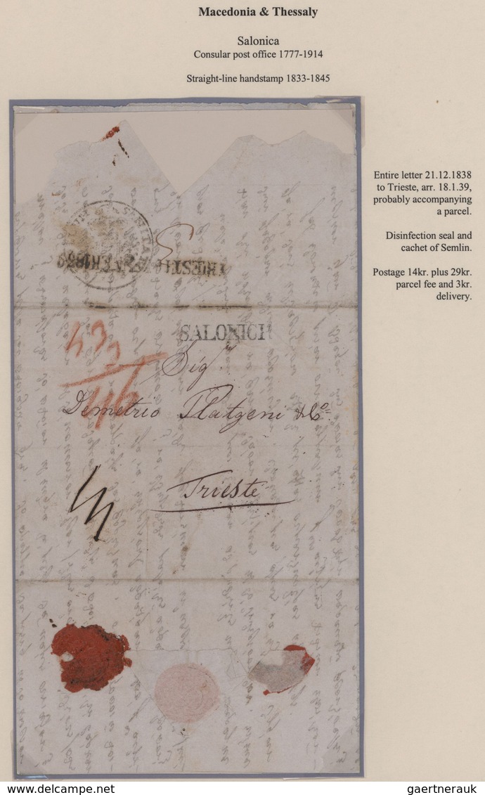 Österreichische Post in der Levante: 1838/1912 ca., gehaltvoller Sammlungsbestand mit ca. 40 Belegen