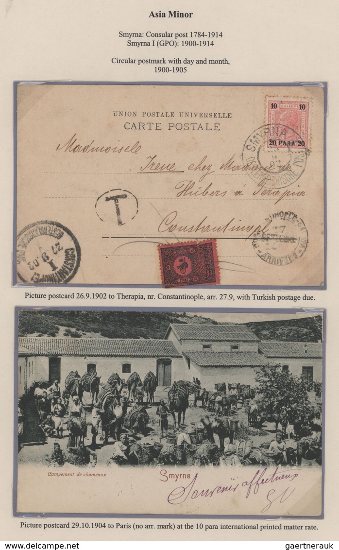 Österreichische Post In Der Levante: 1852/1911, Sammlung Mit Ca.30 Belegen Aus SMYRNA, Dabei Vorphil - Levant Autrichien