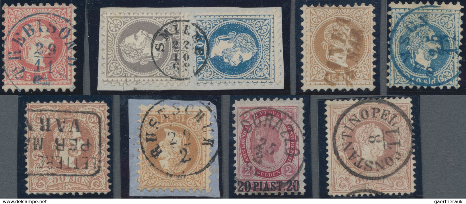 Österreichische Post In Der Levante: 1867/1914, Sammlung Mit Ca.120 Gestempelten Marken, Dabei Augen - Levante-Marken