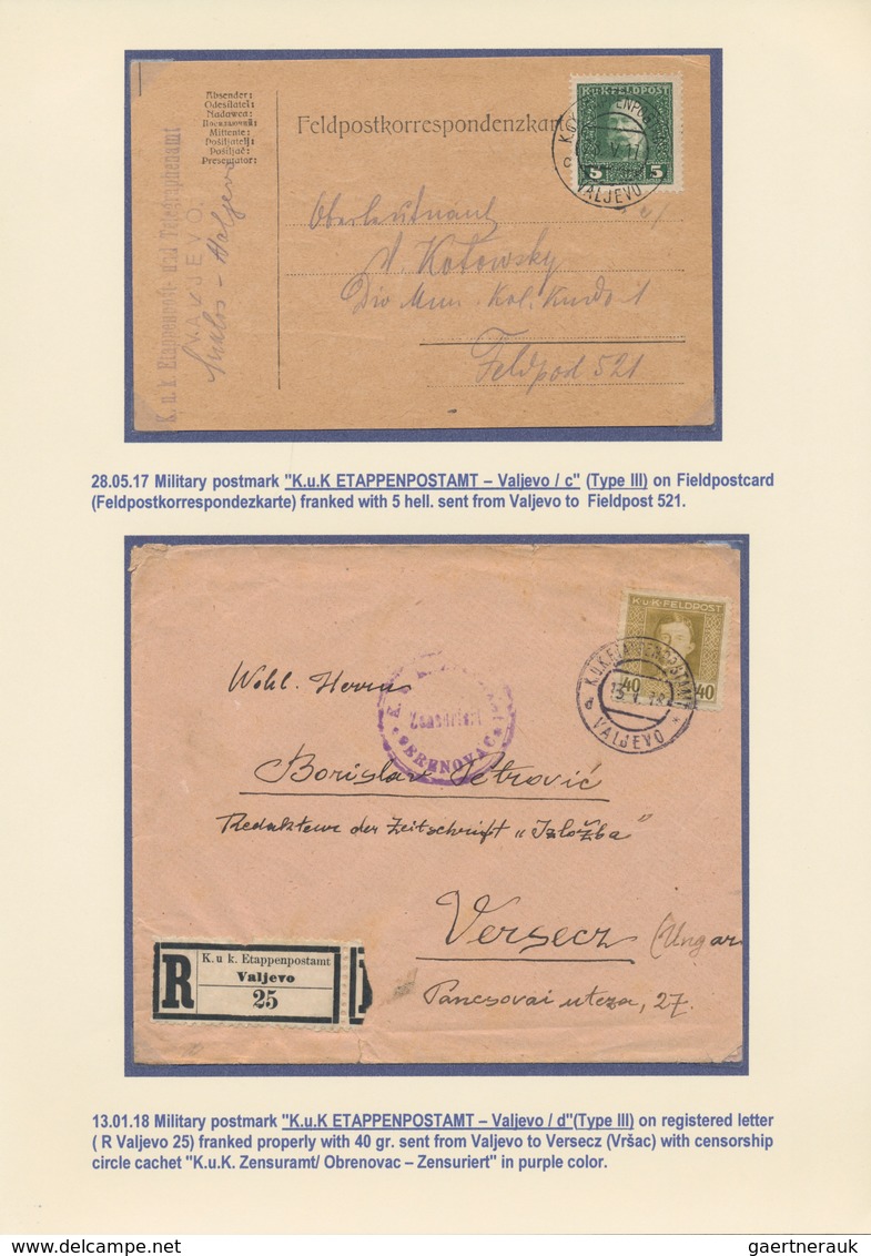 Österreich - Militärpost / Feldpost: 1915/19 wonderful three volume exhibition collection with the m
