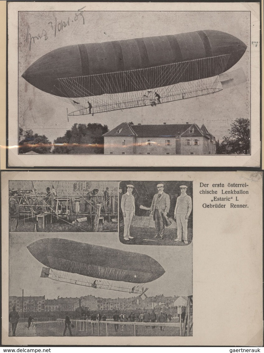 Österreich - Flugpost: 1908-1933, Ausstellungssammlung Mit 60 Blättern, Dabei über 100 Briefe, Beleg - Autres & Non Classés