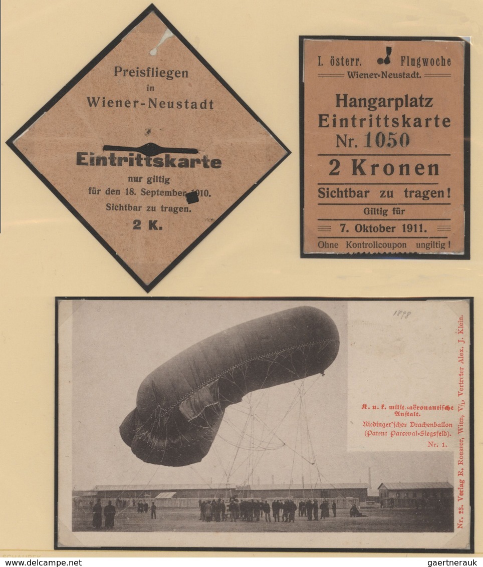 Österreich - Flugpost: 1908-1933, Ausstellungssammlung Mit 60 Blättern, Dabei über 100 Briefe, Beleg - Autres & Non Classés