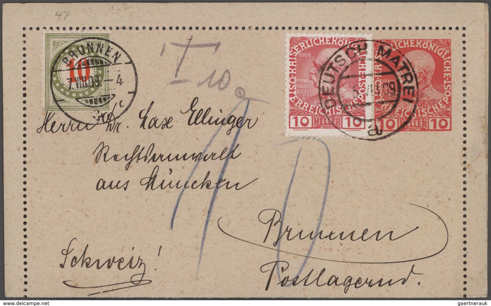 Österreich - Ganzsachen: 1872/1935 Spezialsammlung im alten großen Ganzsachenalbum mit ca. 430 ungeb