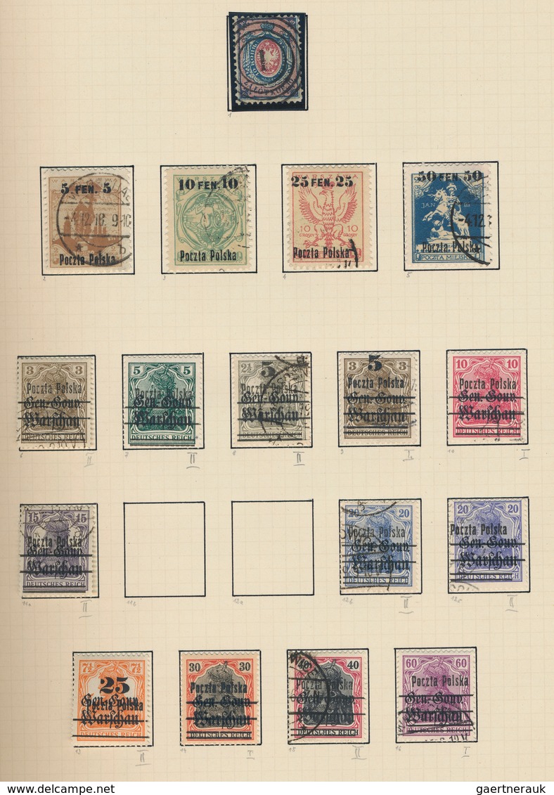 Polen: 1860/1939, Used And Mint Collection In A Binder, From A Decent Copy 1860 10kop. Blue/rose, Go - Used Stamps