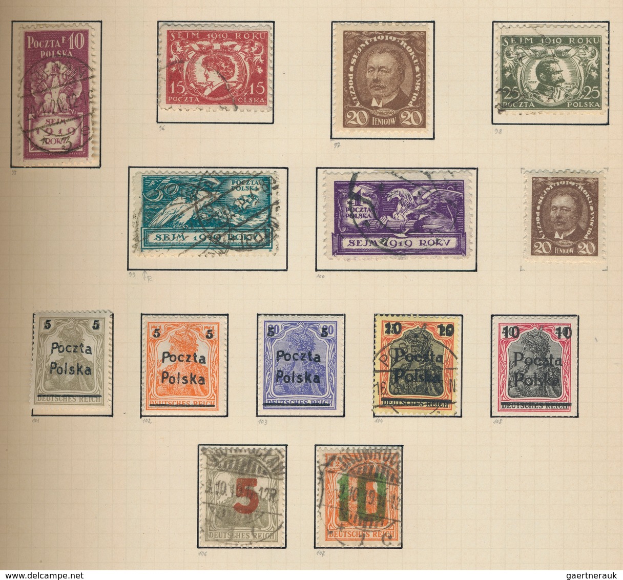 Polen: 1860/1939, Used And Mint Collection In A Binder, From A Decent Copy 1860 10kop. Blue/rose, Go - Used Stamps