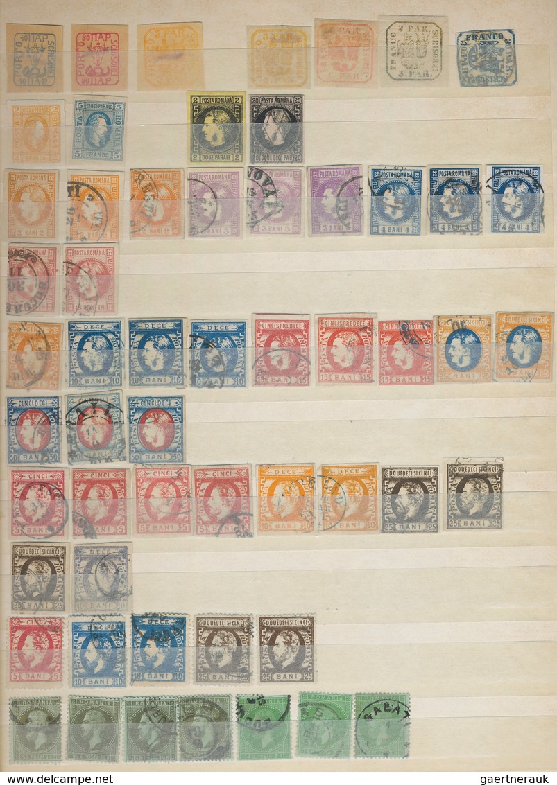 Rumänien: 1858/1972 (ca.), Collection In 5 Stock Books And Binders, Including The Earlier Issues, An - Used Stamps