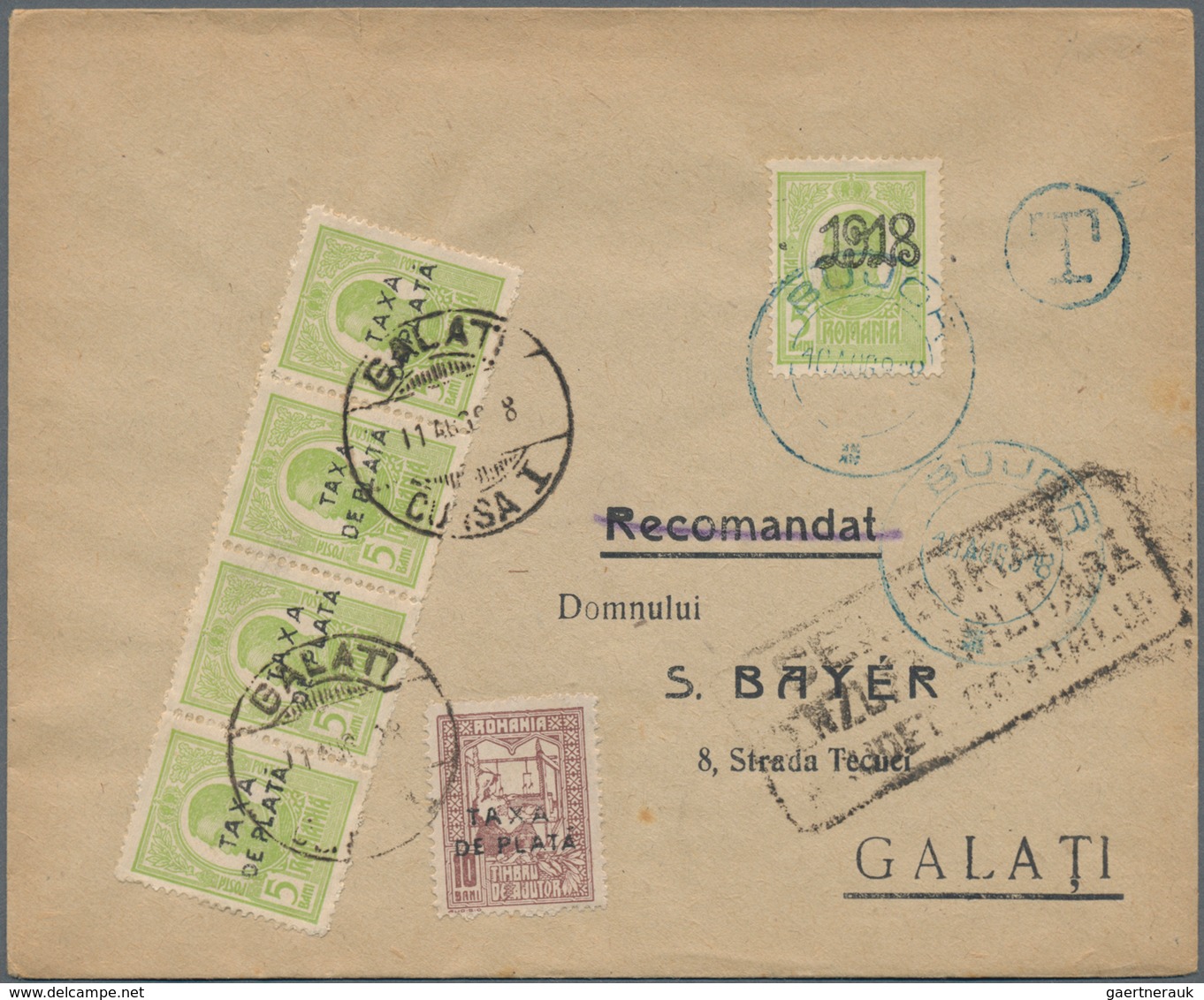 Rumänien: 1890/1975 holding of ca. 110 letters, cards, picture-postcards, and used postal stationary