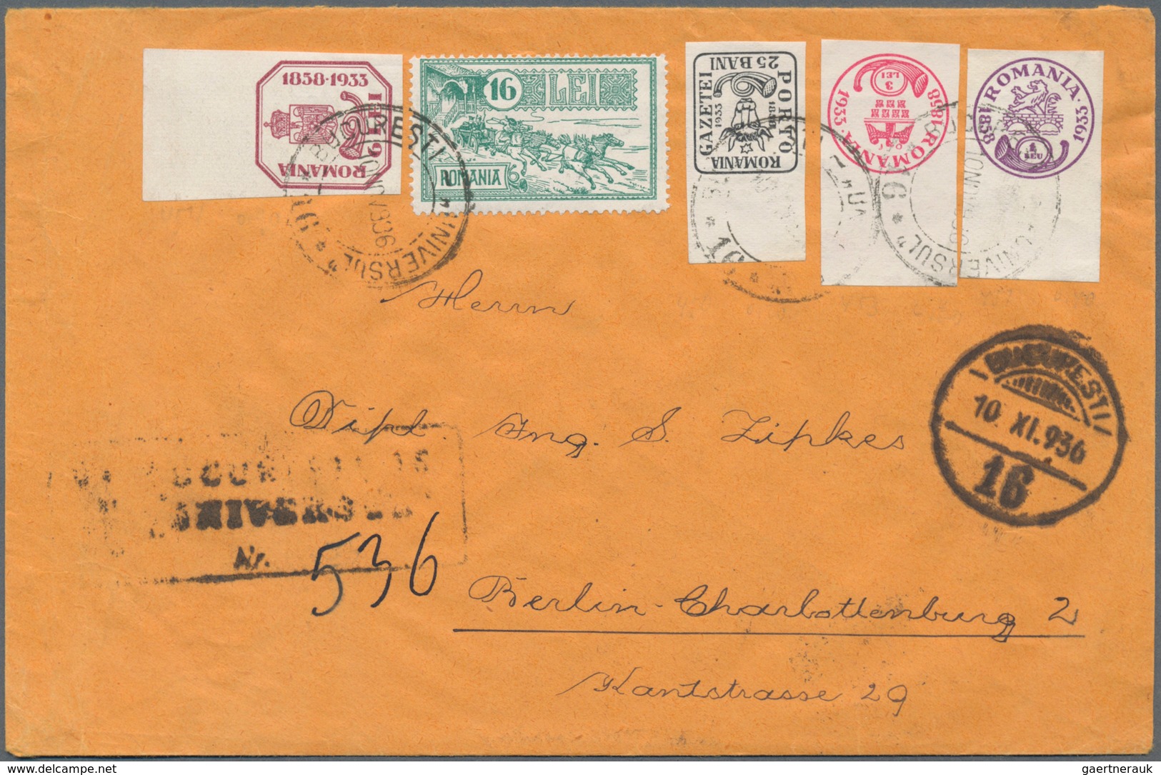 Rumänien: 1890/1975 holding of ca. 110 letters, cards, picture-postcards, and used postal stationary