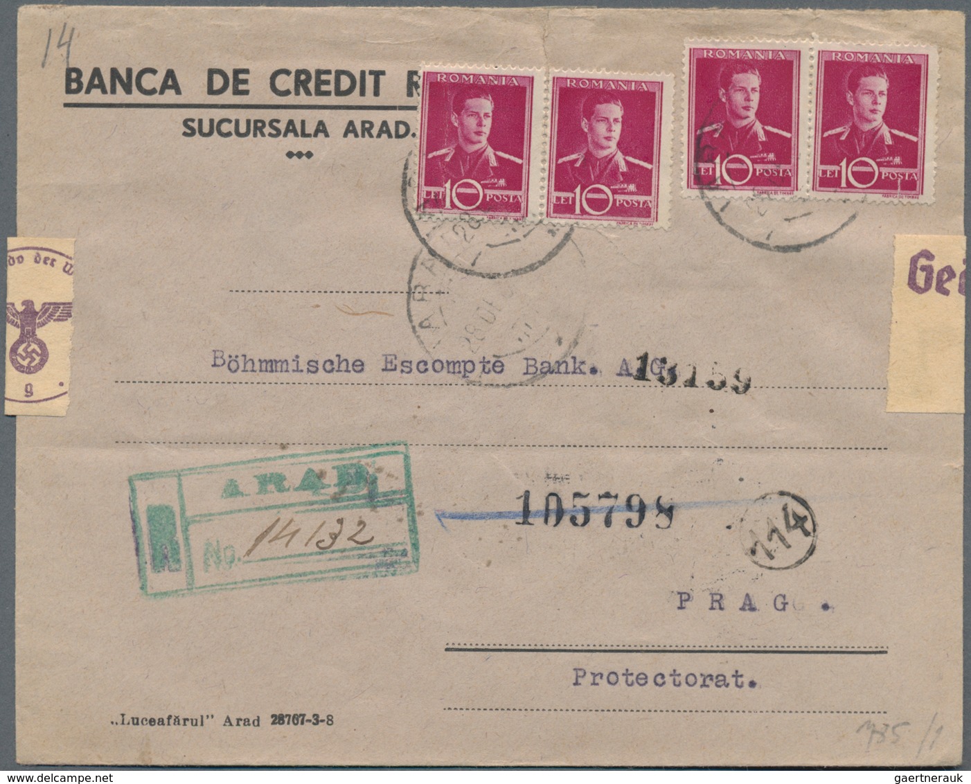 Rumänien: 1890/1975 holding of ca. 110 letters, cards, picture-postcards, and used postal stationary