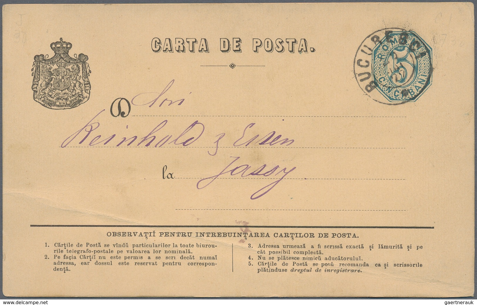 Rumänien - Ganzsachen: 1873/1950 (ca.), holding of about 220 unused and used postal stationery, stat