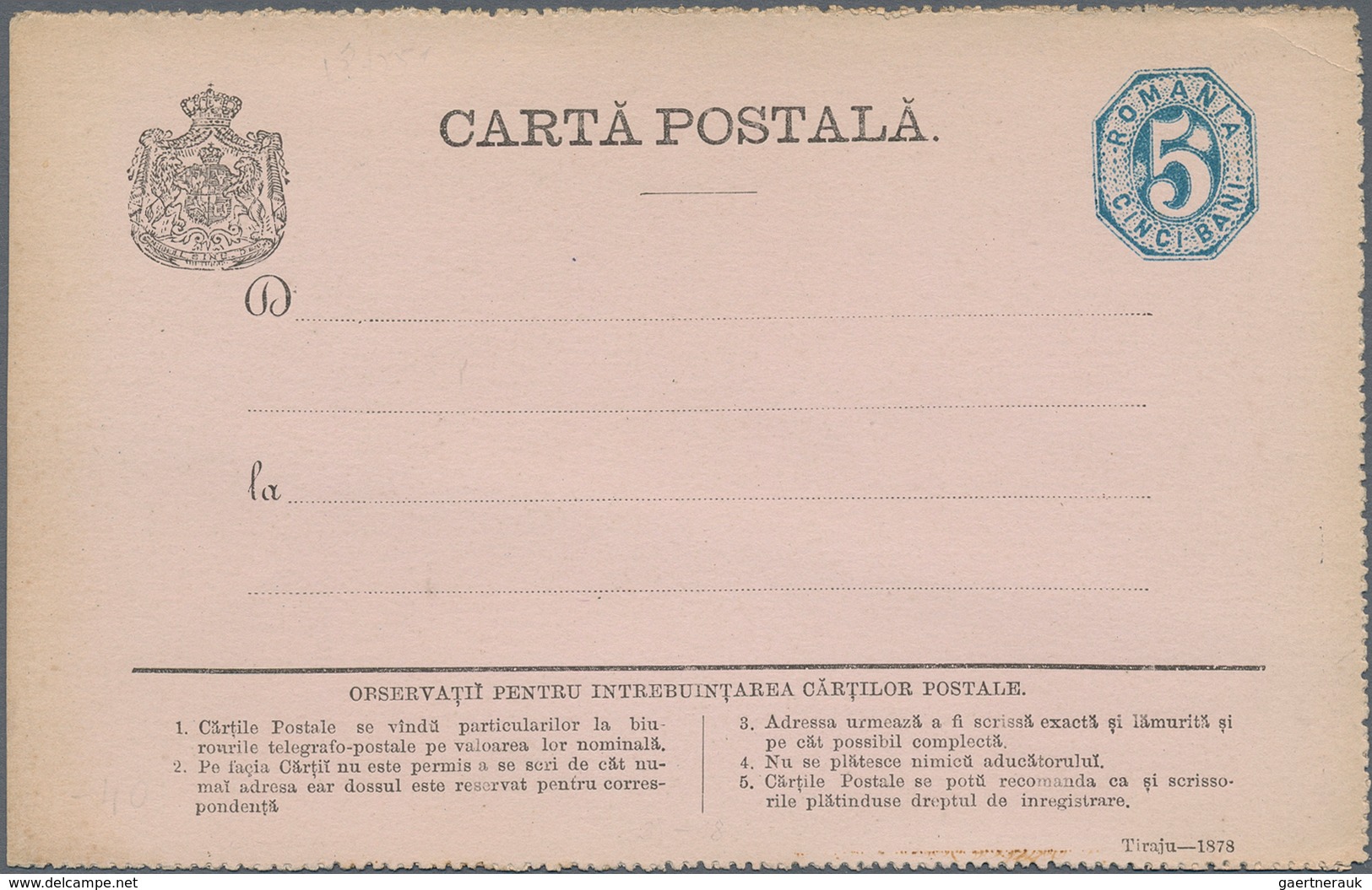 Rumänien - Ganzsachen: 1873/1950 (ca.), holding of about 220 unused and used postal stationery, stat