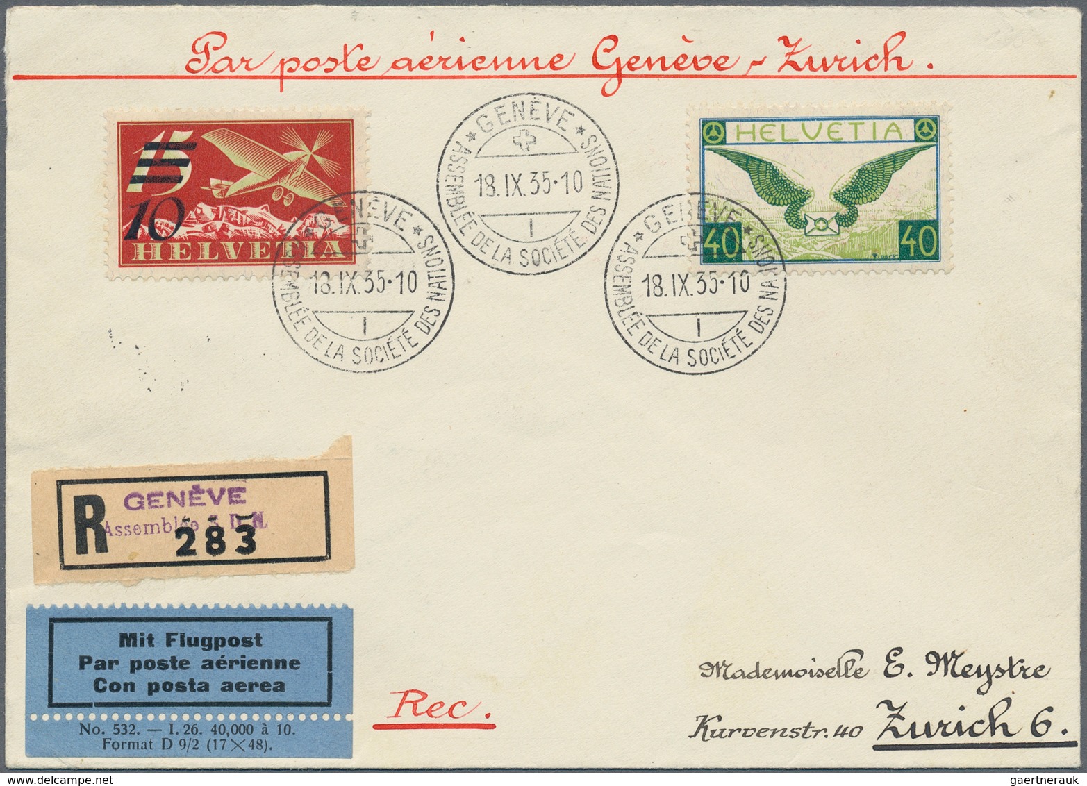 Schweiz: 1916/1977, Partie Von 43 Briefen Und Karten, Oft Mit Bezug Zum Völkerbund/Internationale Or - Lotti/Collezioni