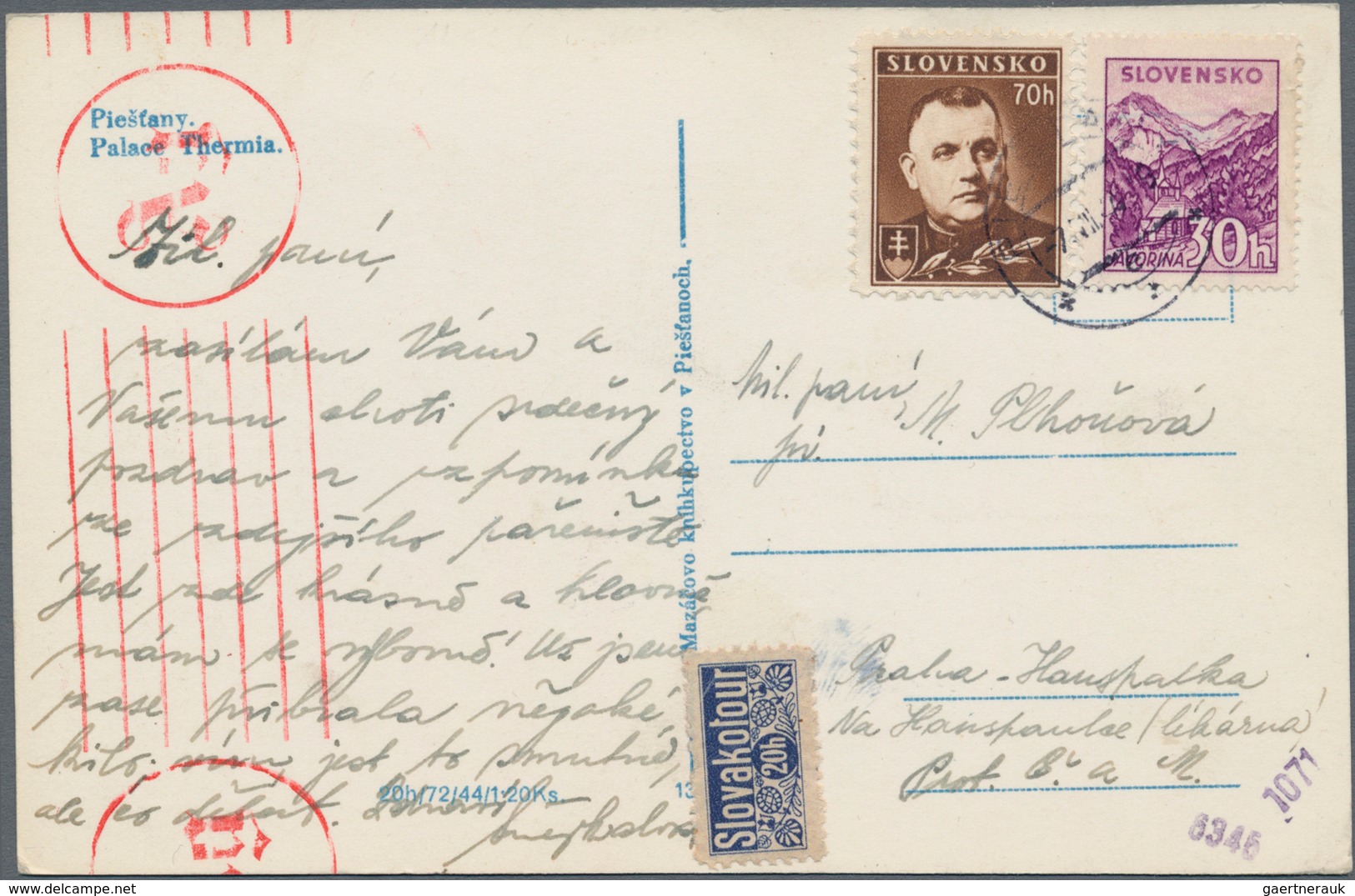 Slowakei: 1939/43 Small Holding Of Ca. 40 Letters, Cards, Picture Postcards And Used Postal Stationa - Briefe U. Dokumente