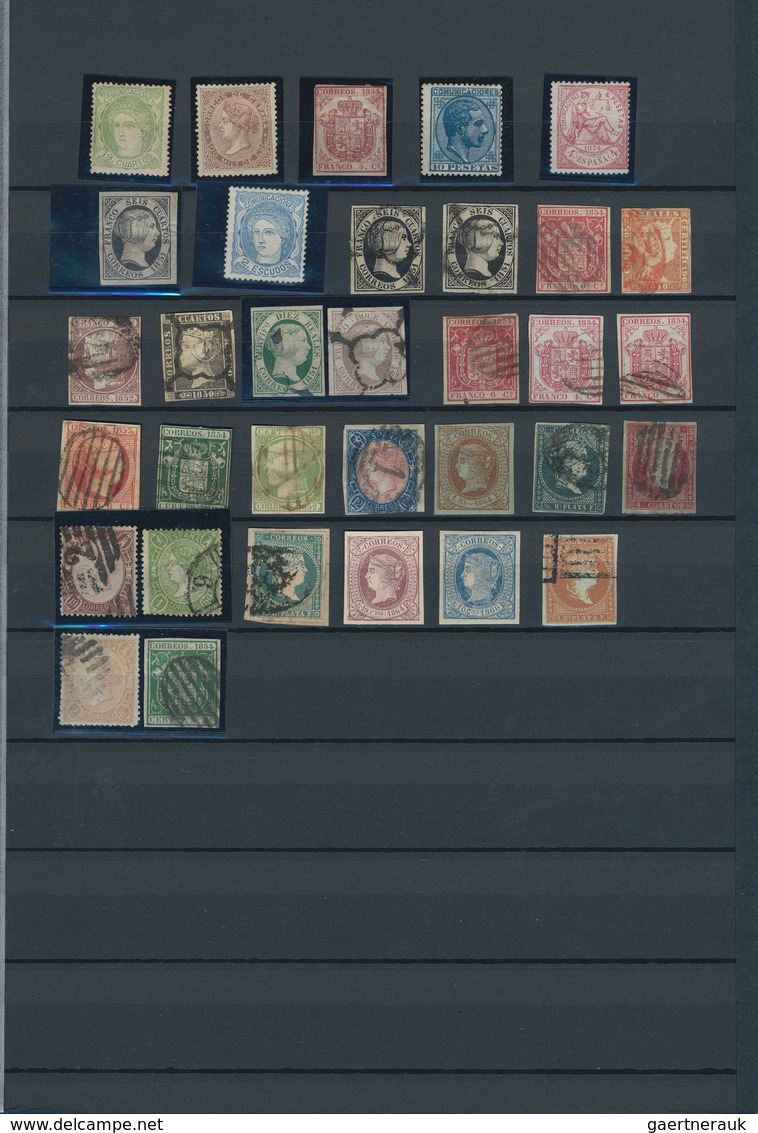 Spanien: 1850/1880 (ca.), Used And Mint Assortment Of 33 Stamps, Slightly Varied Condition And Few V - Used Stamps