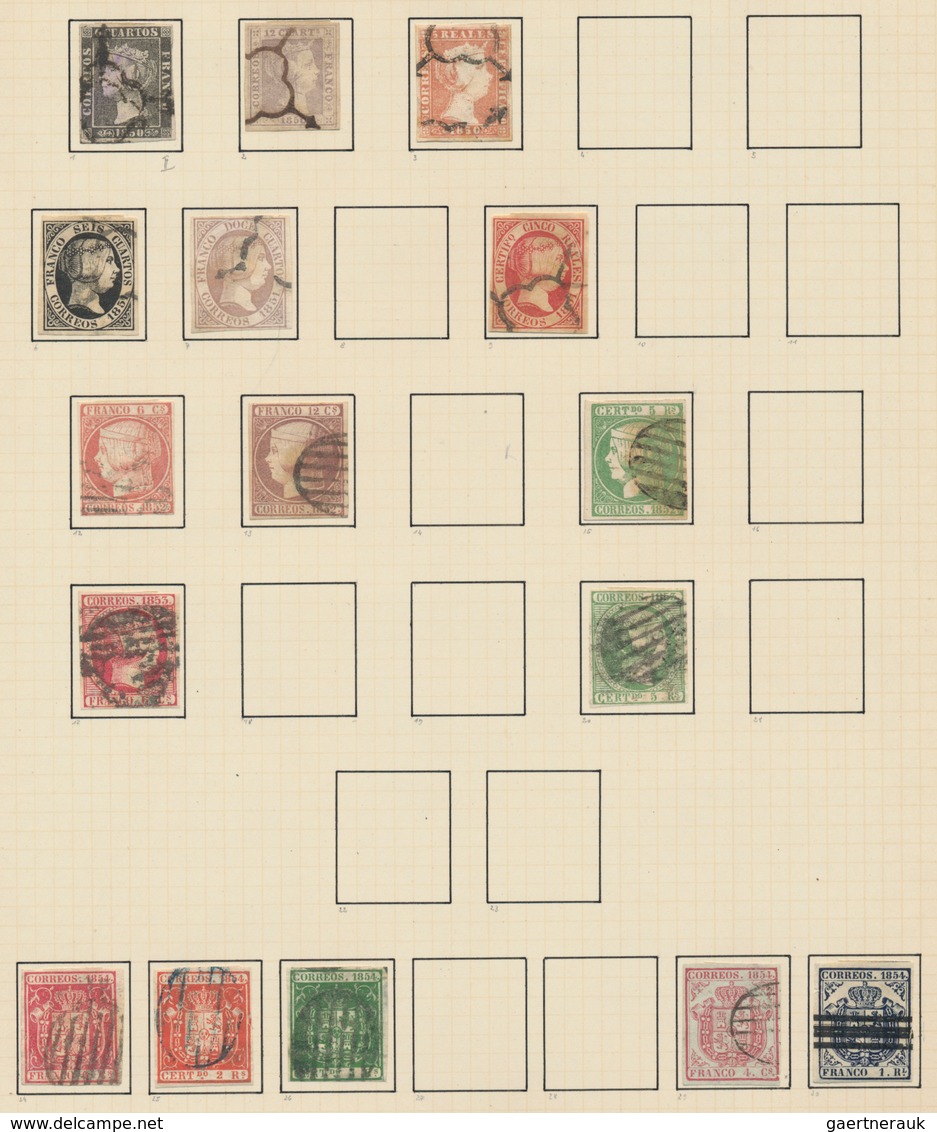 Spanien: 1850/1930 (ca.), Used And Mint Collection On Album Pages From Some Classic Issues With Seve - Used Stamps