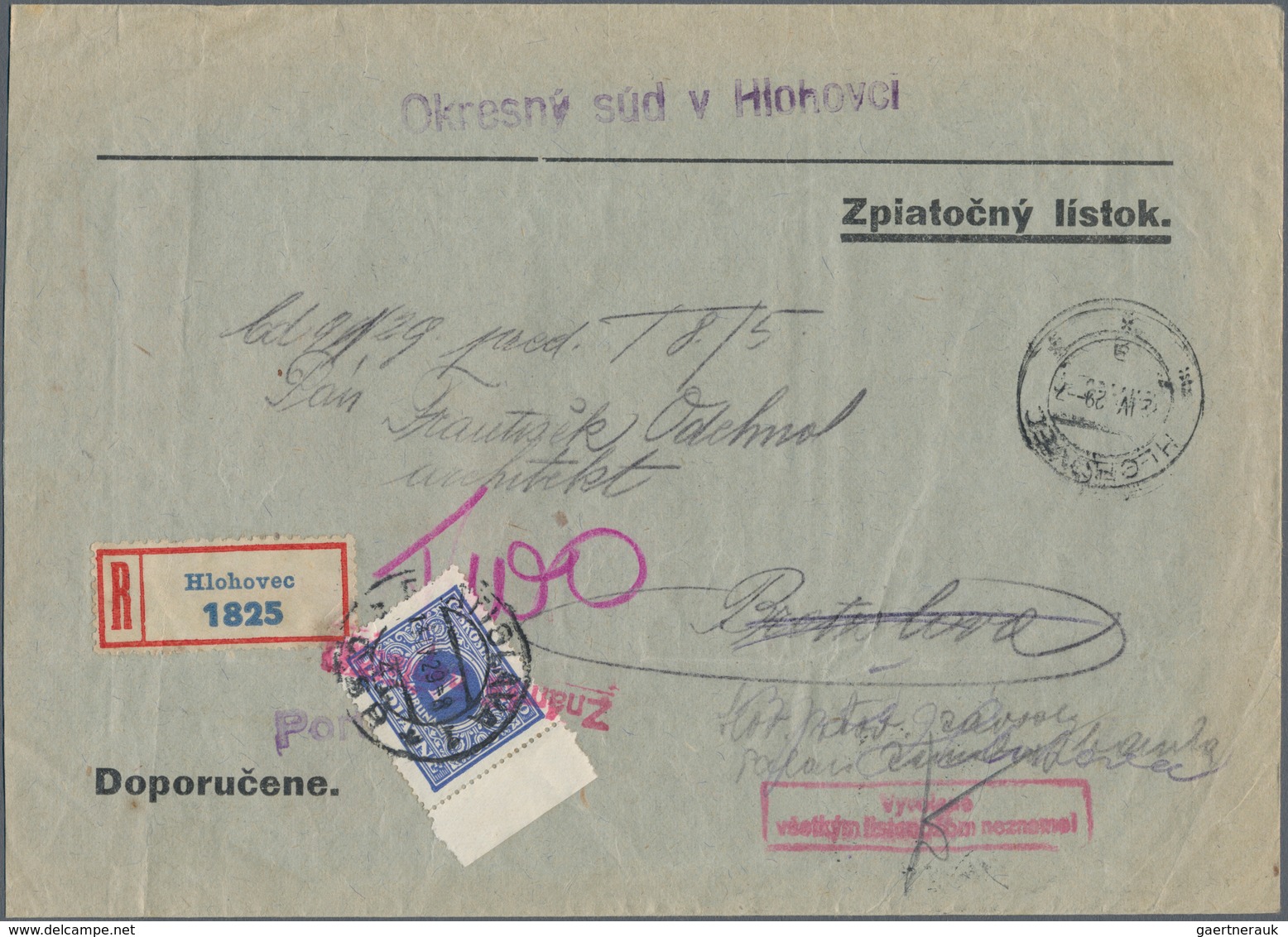 Tschechoslowakei: 1920/39 Ca. 32 Covers And Cards, Mostly With Postage Due Stamps And/or Cancels, Ve - Lettres & Documents