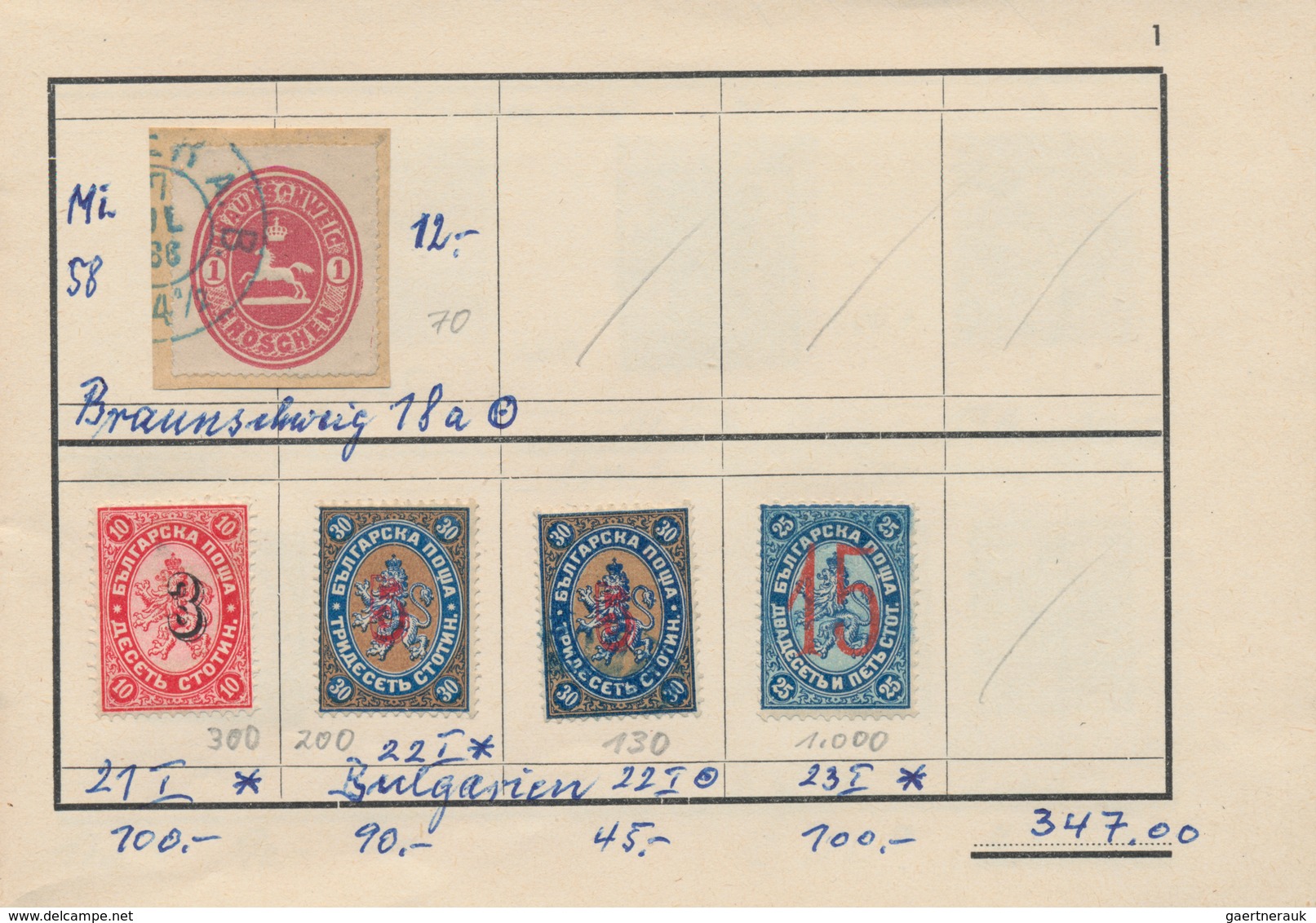 Europa: 1850/1884, Approval Book Comprising 38 Stamps, E.g. Austria, Hungary, Bulgaria, Portugal, It - Andere-Europa