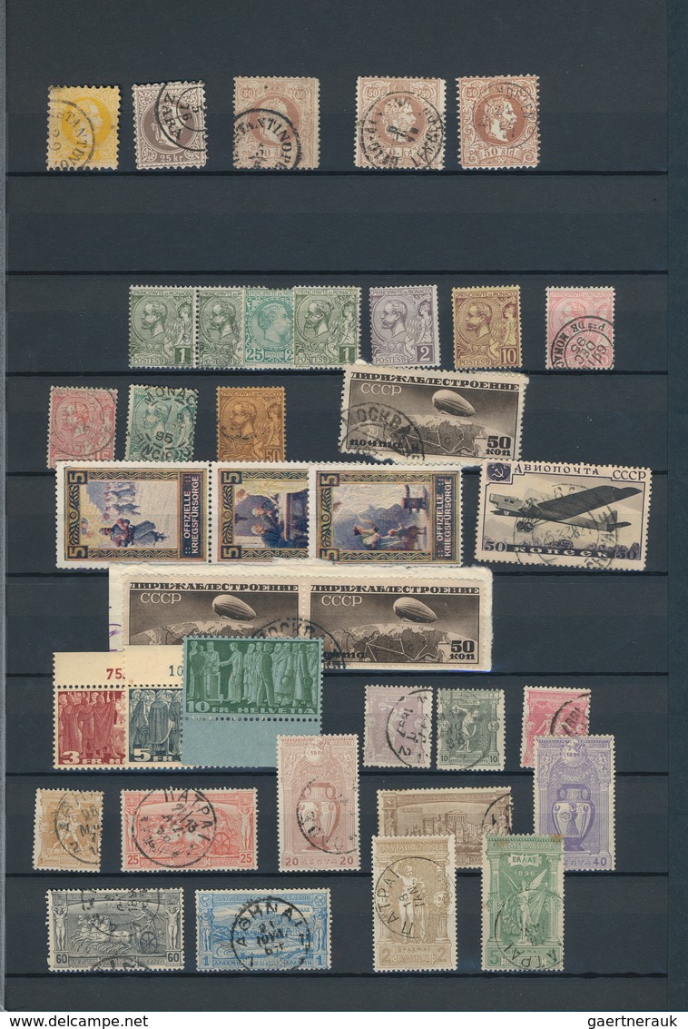 Europa: 1870/1940 (ca.), Used And Mint Assortment Incl. Some Austrian Levant Incl. Three Copies 50so - Autres - Europe