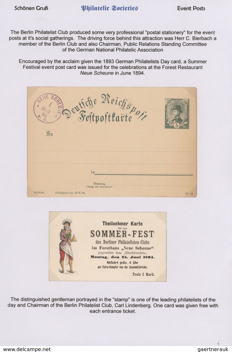 Deutschland - Besonderheiten: 1887/1925 ca., EREIGNIS-und VERANSTALTUNGSPOST, aussergewöhnliche Spez