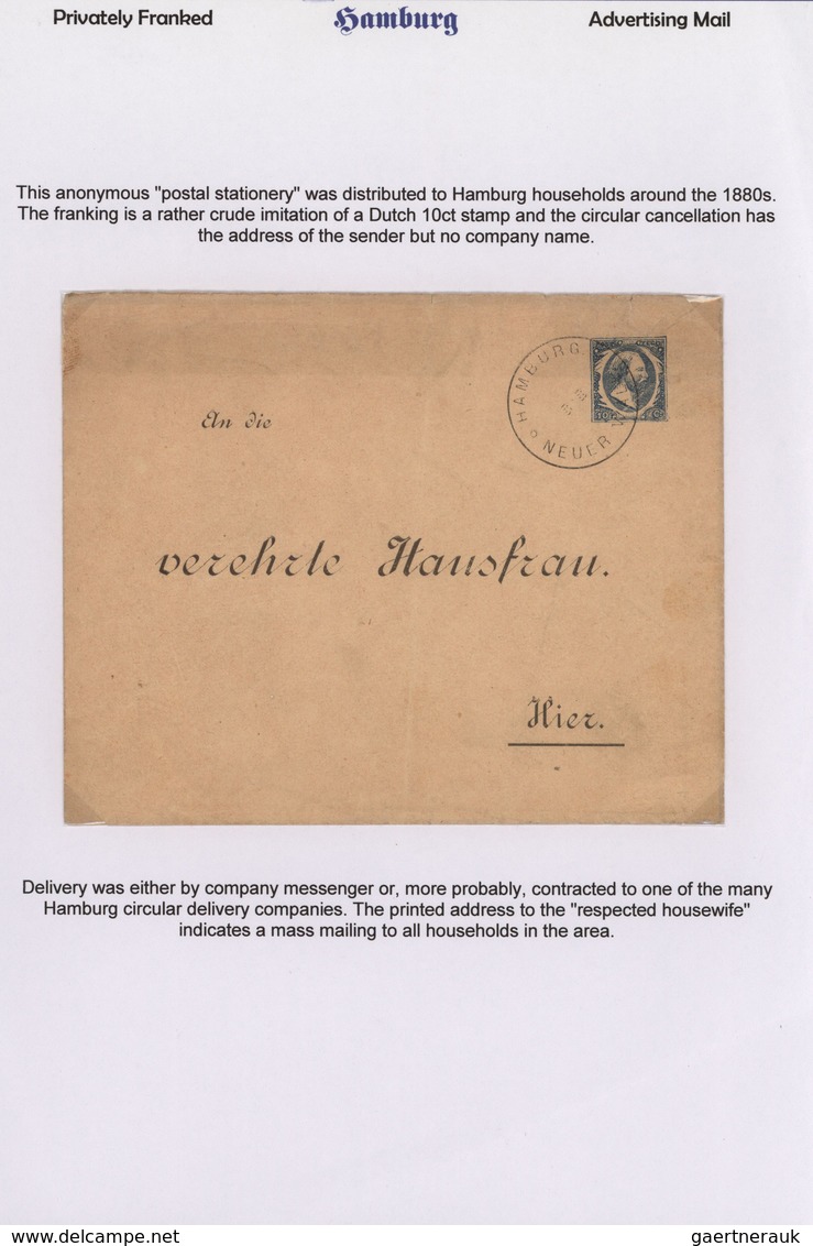 Deutschland - Besonderheiten: 1882 Ab, PRIVAT FRANKIERTE WERBEPOST, Interessantes Konvolut Mit 13 Be - Other & Unclassified