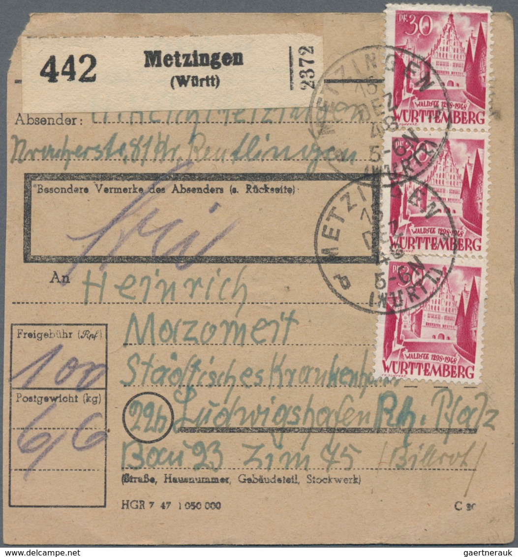 Heimat: Baden-Württemberg: 1945/1949, METZINGEN, NEUHAUSEN, MÜNSINGEN, REUTLINGEN, TÜBINGEN, Partie - Autres & Non Classés