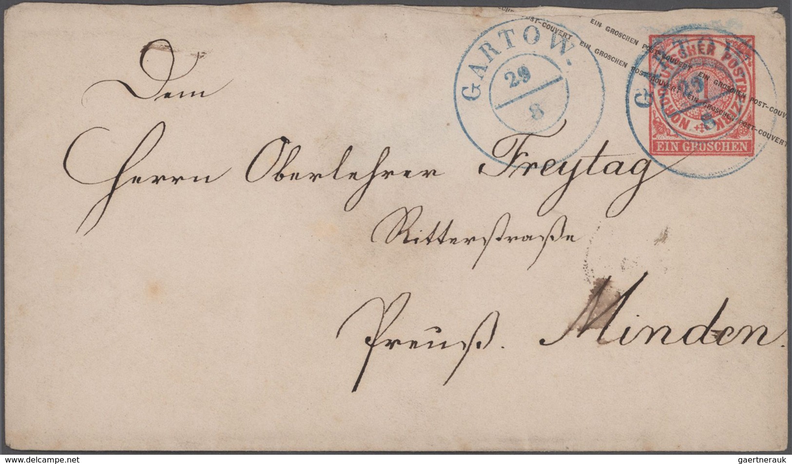 Altdeutschland: 1855/76 Album mit ca. 190 Faltbriefen und gebrauchten Ganzsachen (vor allem frühe Au