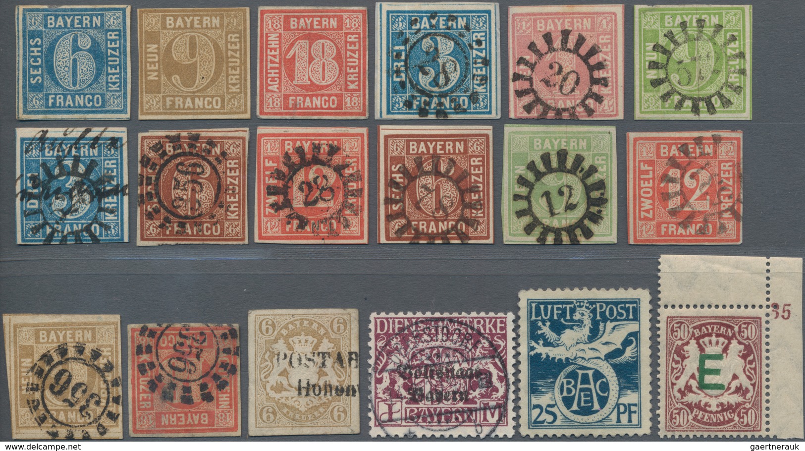 Bayern - Marken Und Briefe: 1850-1920, Partie Mit über 100 Steckkarten Mit Gestempelten Marken, Dabe - Autres & Non Classés