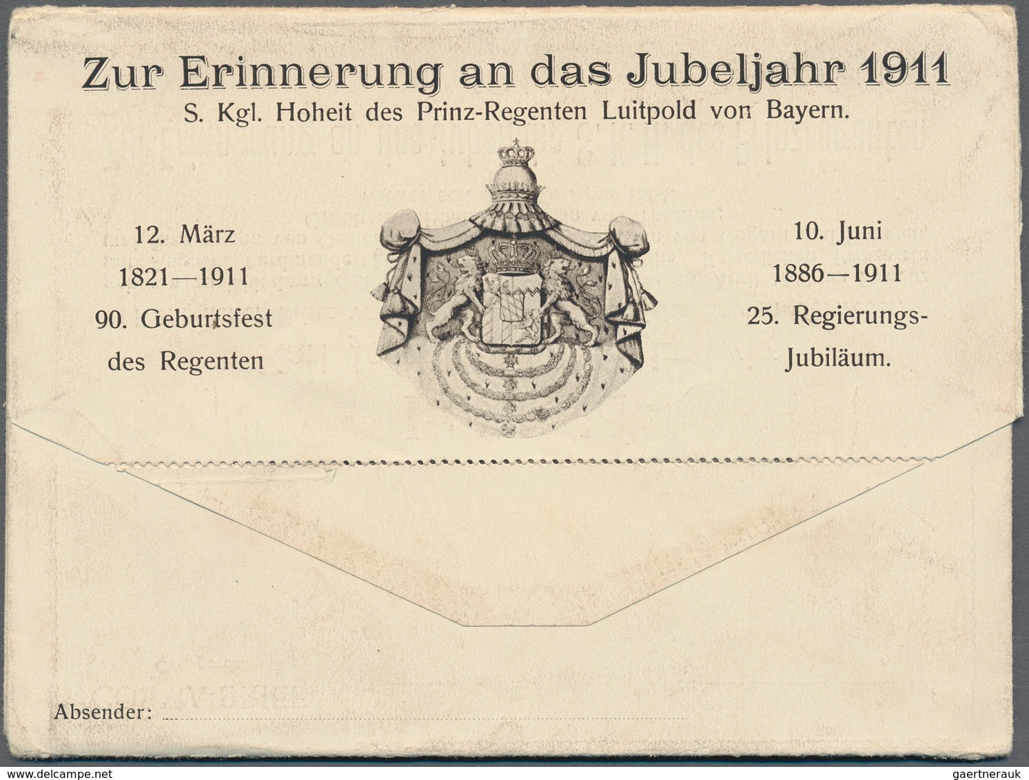 Bayern - Marken Und Briefe: 1889 - 1919 (ca.), 24 Belege, Dabei Ganzsachen, Faltbriefe "Zur Erinneru - Other & Unclassified