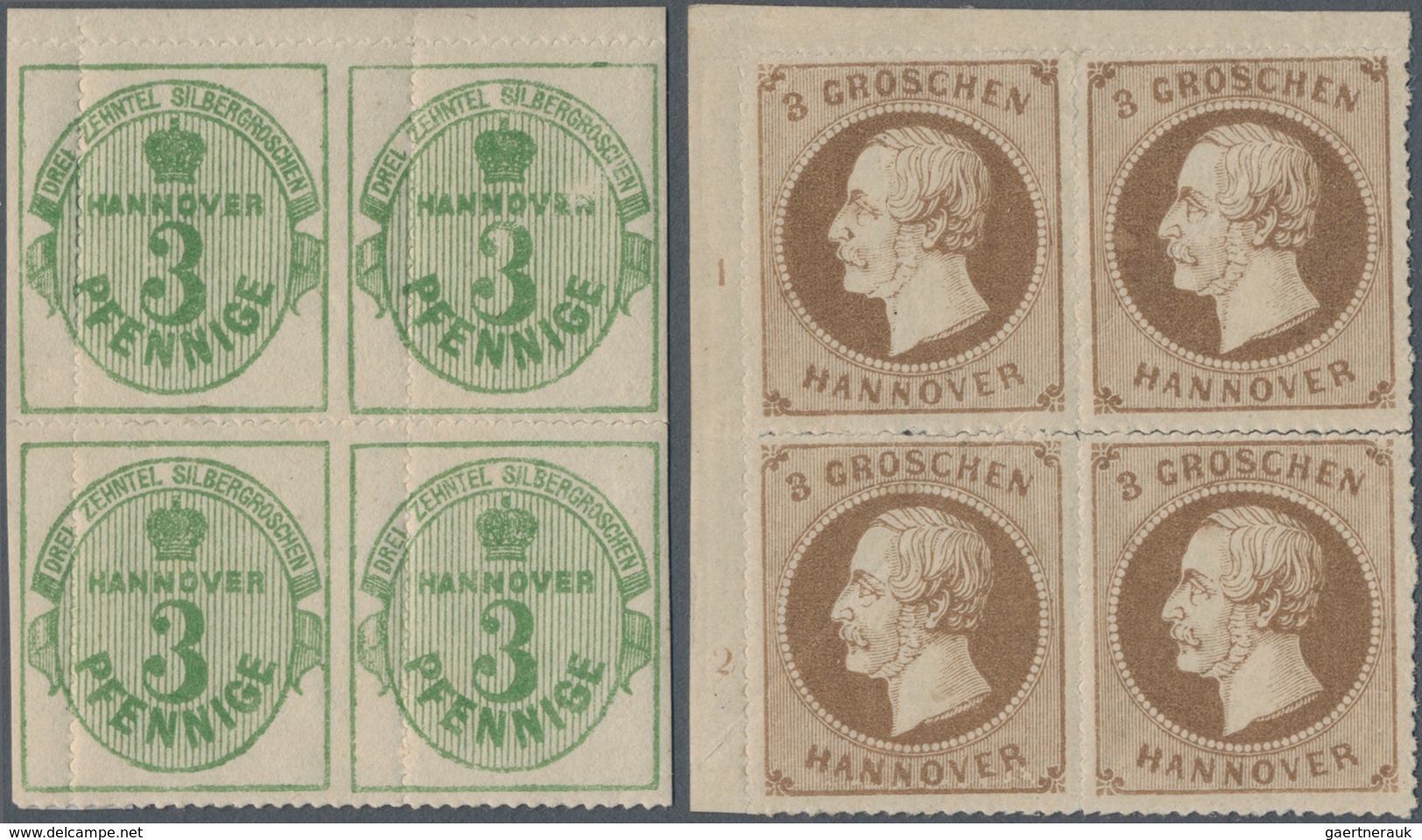 Hannover - Marken Und Briefe: 1862/1864, Kleines Lot, Dabei Briefstück 17x+Paar 25y (Scherenschnitt) - Hannover