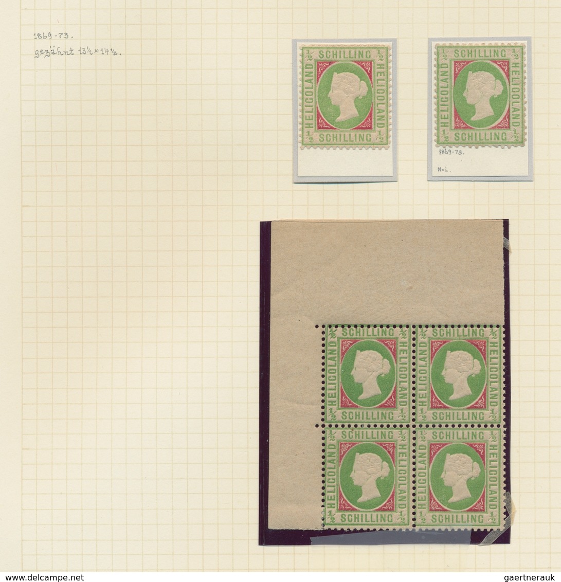 Helgoland - Marken Und Briefe: 1867/90, Sehr Saubere Alte Sammlung, Vieles Mehrfach Gestempelt Und Z - Héligoland