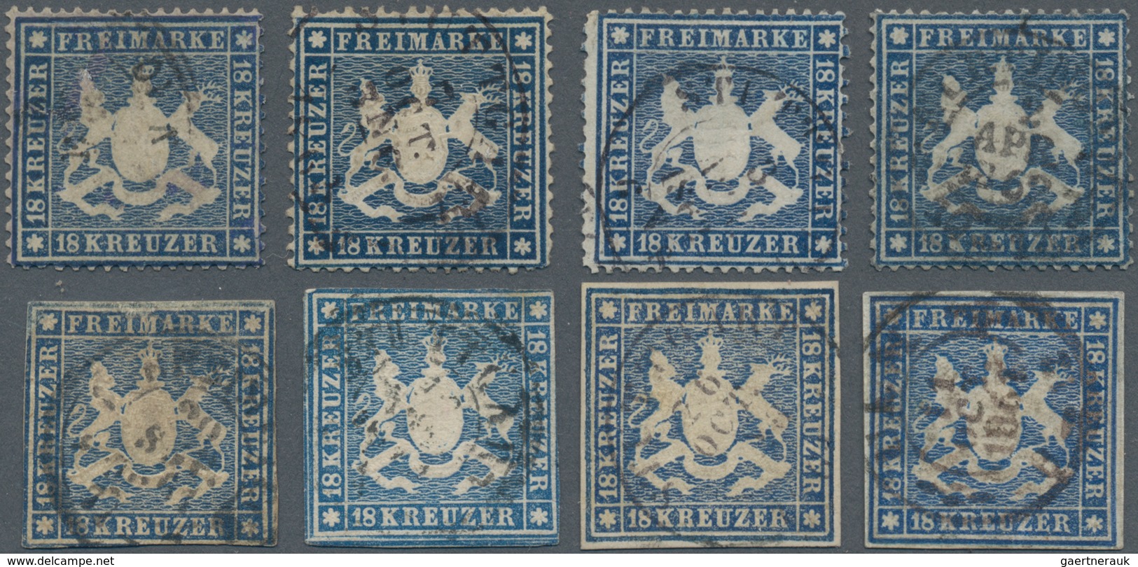 Württemberg - Marken Und Briefe: 1851-1890, Partie Mit Fast 40 Steckkarten Mit Gestempelten Marken, - Autres & Non Classés