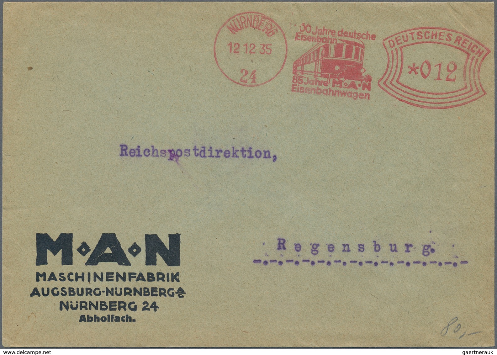 Deutsches Reich: 1920-1945, Freistempel, Partie Mit Rund 100 Briefen Und Belegen, Dabei Einige Thema - Sammlungen