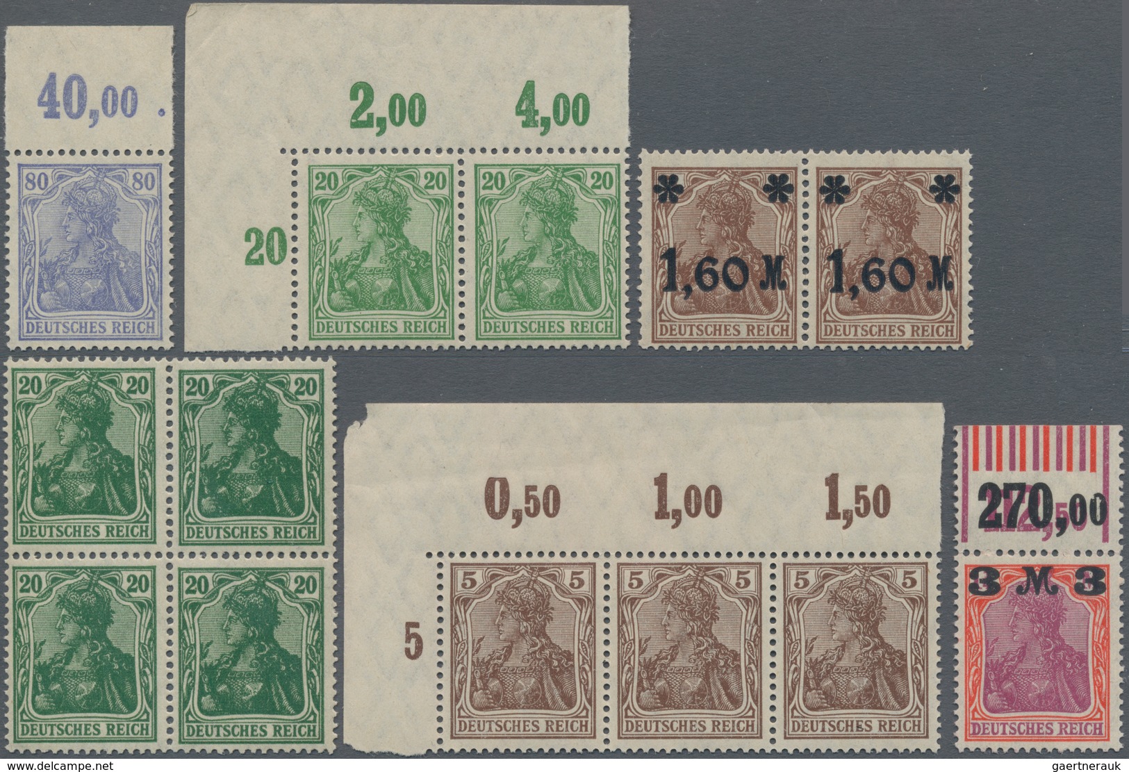 Deutsches Reich - Inflation: 1917-1923, Vielseitiger, Postfrischer Bestand, Numerisch Sortiert Auf R - Collezioni