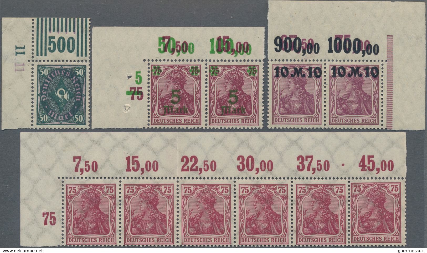 Deutsches Reich - Inflation: 1917-1923, Vielseitiger, Postfrischer Bestand, Numerisch Sortiert Auf R - Collections