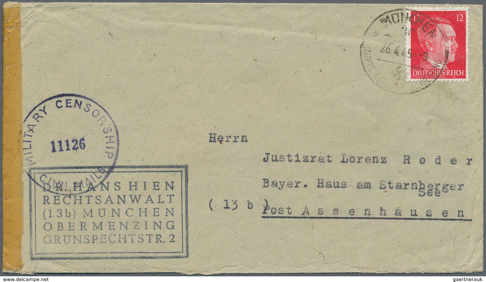 Deutsches Reich - 3. Reich: 1935 - 1945 (ca.), Posten Von 30 Belegen, Dabei R-Briefe, Nachnahme, Zen - Sonstige & Ohne Zuordnung