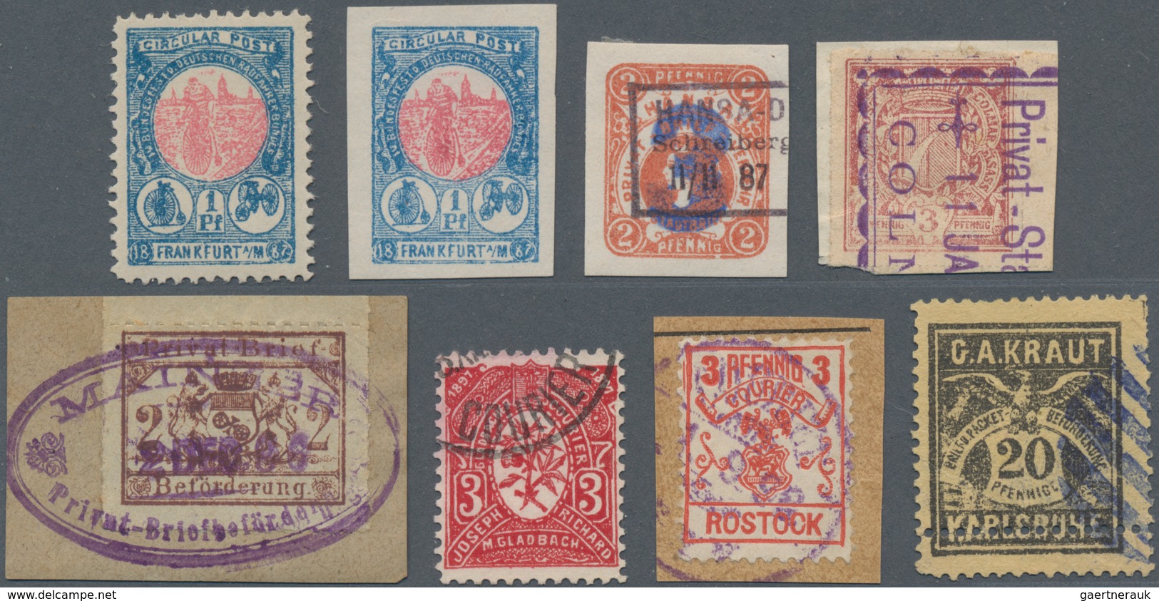 Deutsches Reich - Privatpost (Stadtpost): 1870/1900 Ca., Sammlungsbestand Mit Ca.350 Marken Mit Ausg - Privatpost