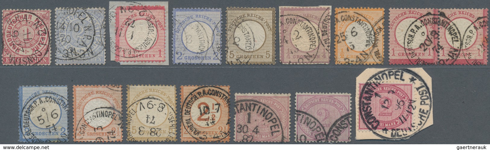 Deutsche Post In Der Türkei - Vorläufer: 1870/1898, Sauber Gestempelte Sammlungspartie Von 22 Marken - Turquie (bureaux)