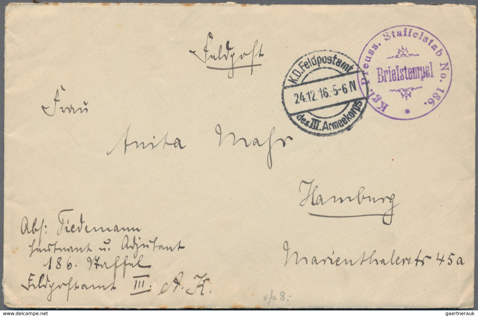 Feldpost 1. Weltkrieg: 1915 - 1943, Kleiner Posten Von 6 Feldpostbriefen, Teils Mit Inhalt, Etwas Un - Sonstige & Ohne Zuordnung