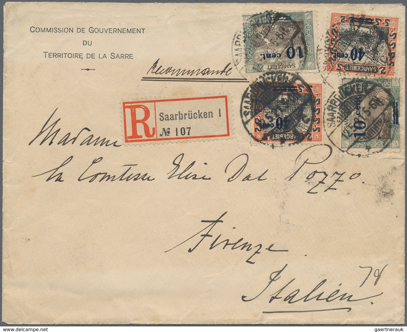 Deutsche Abstimmungsgebiete: Saargebiet - Feldpost: 1915/1935, Lot Von Sieben Briefen/Karten Und Ein - Covers & Documents