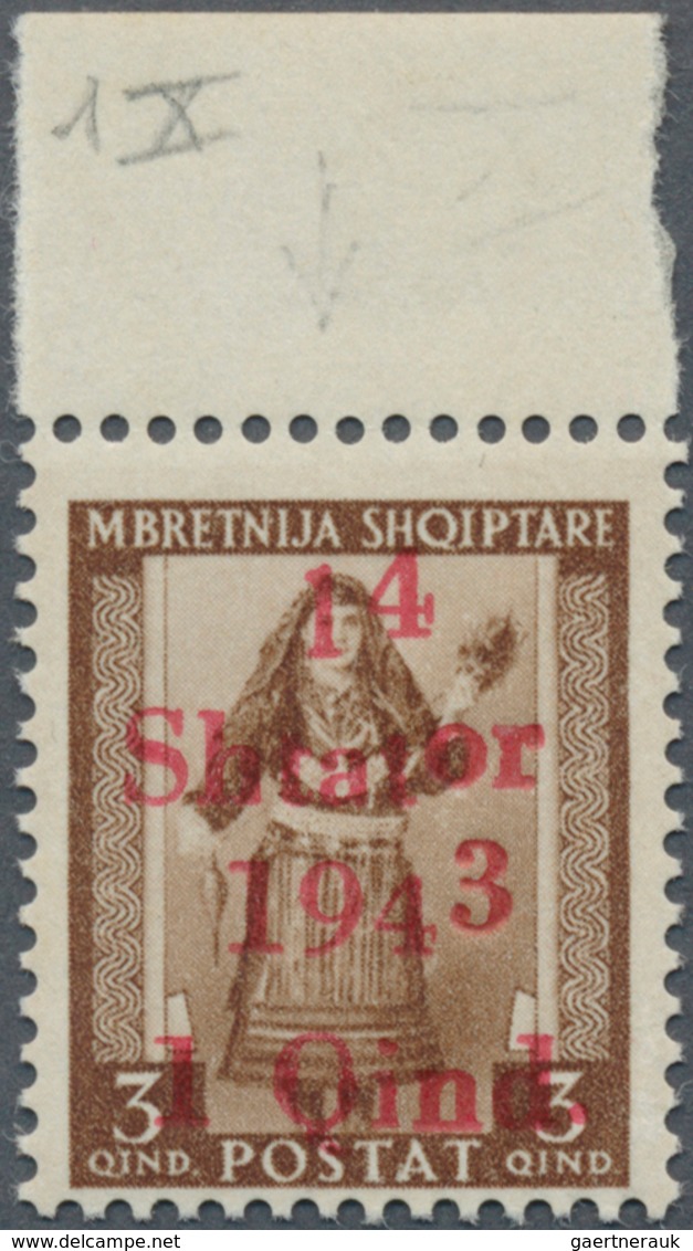 Deutsche Besetzung II. WK: 1943/1944: Aufdruckfehler: Besetzung In Albanien Mi-Nr. 1 X Und Mehrere P - Besetzungen 1938-45