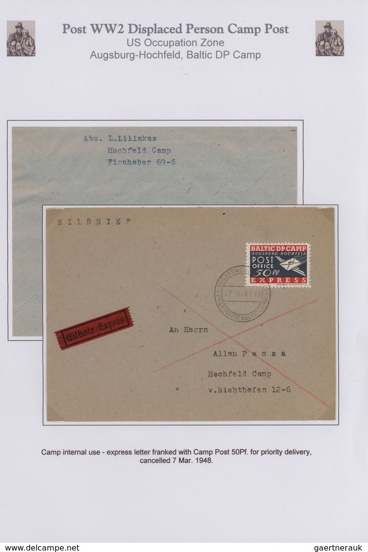 Kriegsgefangenen-Lagerpost: 1945/1955 Ca., "DISPLACED PERSONS"-LAGERPOST In Deutschland, Sehr Gehalt - Sonstige & Ohne Zuordnung