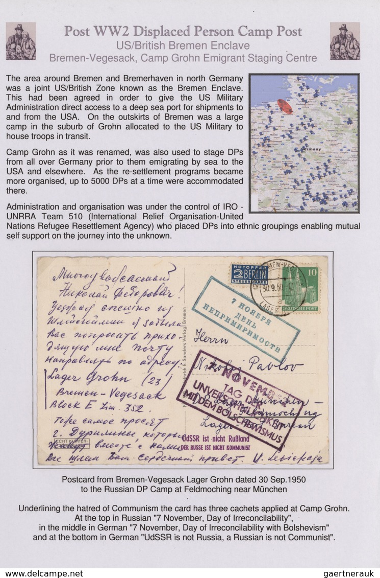 Kriegsgefangenen-Lagerpost: 1945/1955 Ca., "DISPLACED PERSONS"-LAGERPOST In Deutschland, Sehr Gehalt - Sonstige & Ohne Zuordnung