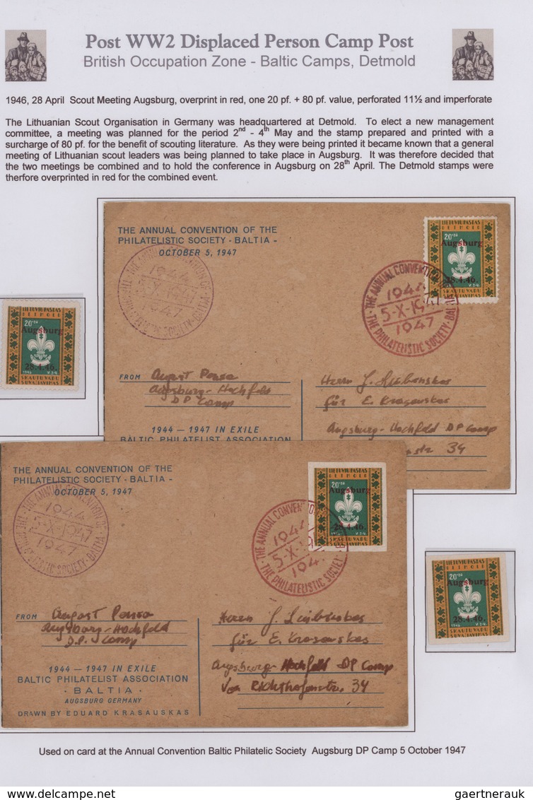 Kriegsgefangenen-Lagerpost: 1945/1955 ca., "DISPLACED PERSONS"-LAGERPOST in Deutschland, sehr gehalt