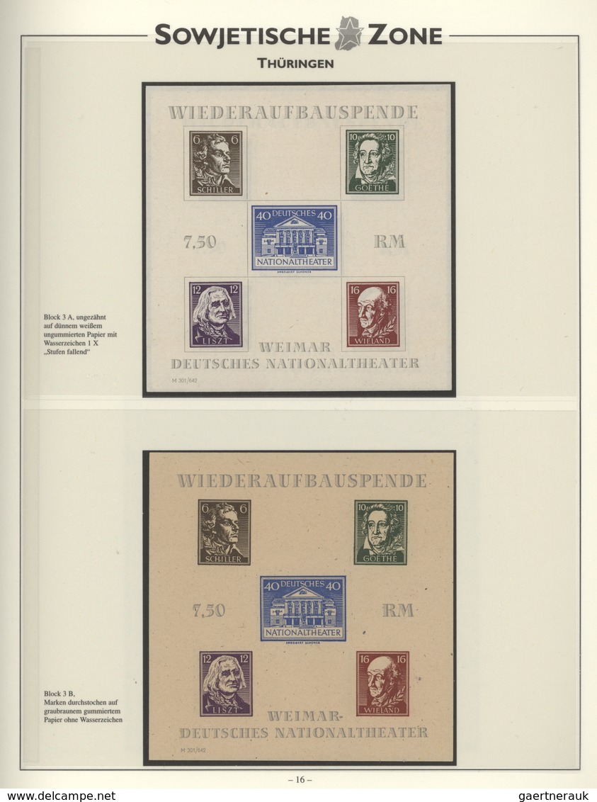 Sowjetische Zone: 1945 - 1949, Sammlung, zumeist postfrisch im Sieger-Vordruck der verschiedenen Geb