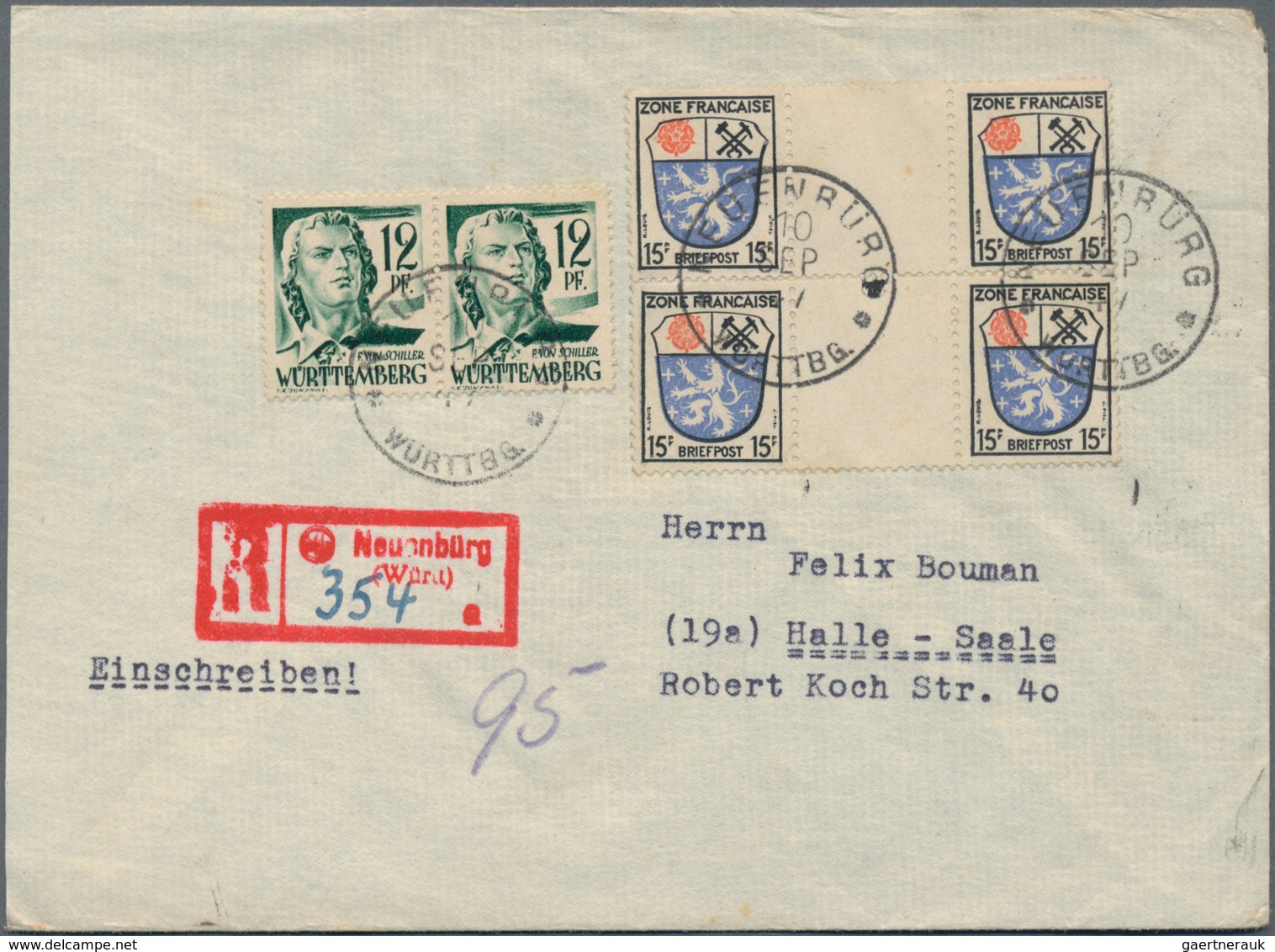 Französische Zone - Württemberg: 1945/1949, Partie Von Ca. 120 Briefen Und Karten Mit Abschlägen Von - Autres & Non Classés