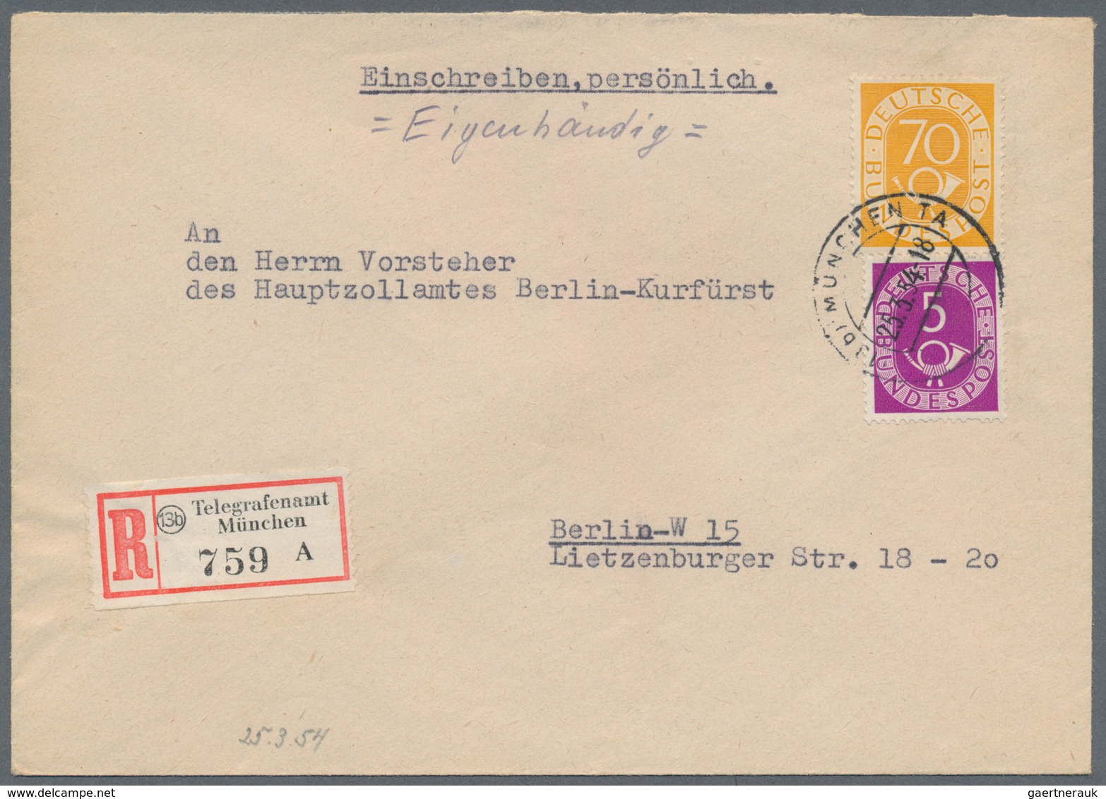 Bundesrepublik Deutschland: 1951/1954, Interessante Sammlung Von 90 Briefen, Ausschließlich Mit Post - Sammlungen