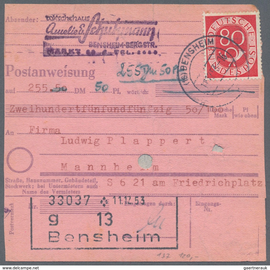 Bundesrepublik Deutschland: 1951/1954, Interessante Sammlung Von 90 Briefen, Ausschließlich Mit Post - Sammlungen