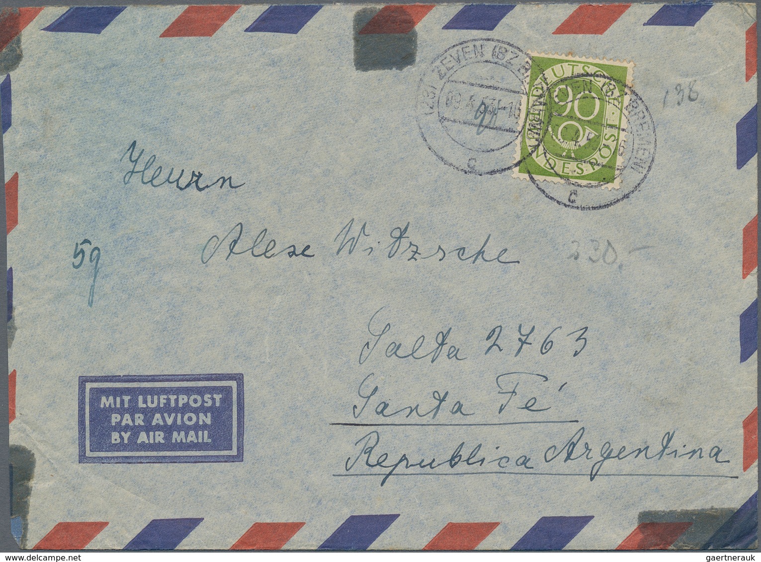 Bundesrepublik Deutschland: 1955 - 1957 (ca.), Kleiner Posten Von Etwa 15 Briefen Mit Posthornfranka - Collections