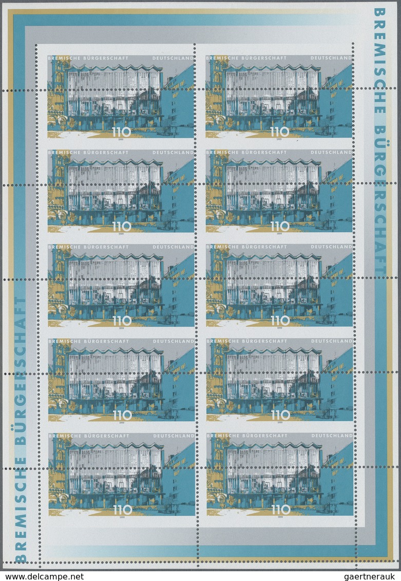 Bundesrepublik Deutschland: 1999, 110 Pfg. Landesparlamente (Bremen), Spezialpartie Mit Zwei Verzähn - Collections